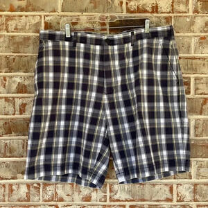 JOS A. Bank Blue Gray Yellow Plaid Casual Shorts